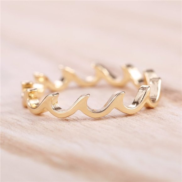 ✨ Wave Fire Minimalist Simple Trendy Anillos Lovely Rings for Women, PD071 - Picture 1 of 6